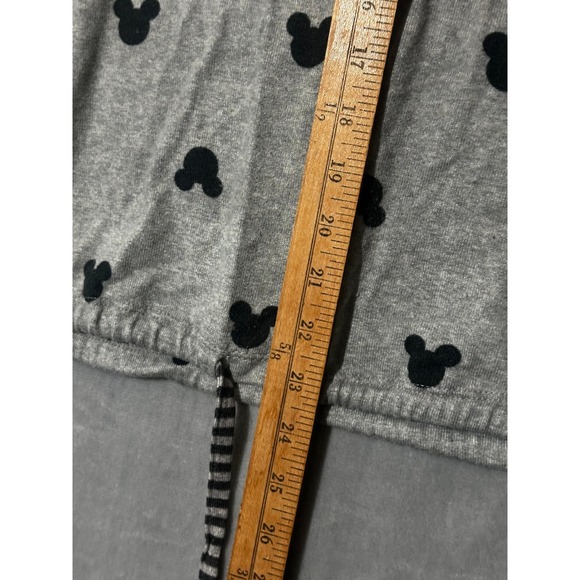 Disney Mickey Mouse Lounge Set Gray Black Pajamas 2 Piece Joggers Large - Picture 6 of 12